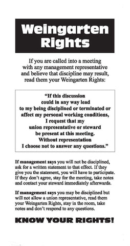 Weingarten Rights Cards (100)